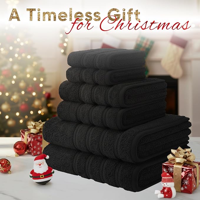American Soft Linen Luxury 6 Piece Towel Set, 2 Bath Towels 2 Hand Towel 2 - Image 2