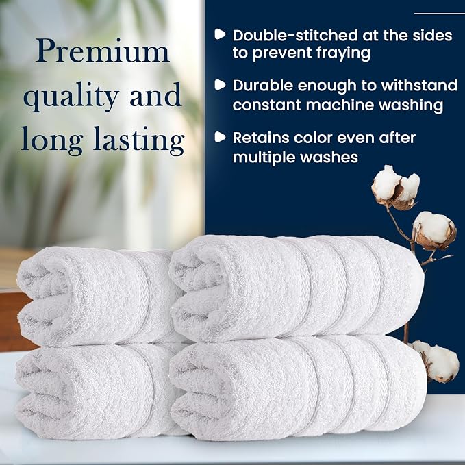 HALLEY Turkish 4 Pack Premium Hand Towels 650 GSM Highly Absorbent Super Soft - Image 7