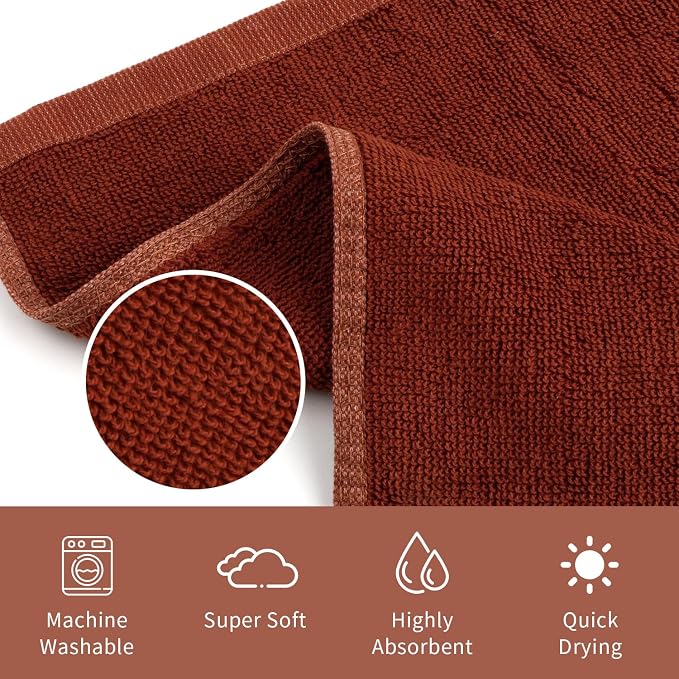 6 Pack 100% Cotton Wash Cloth, 12x12 Inch Highly Absorbent and Soft Feel - Image 4