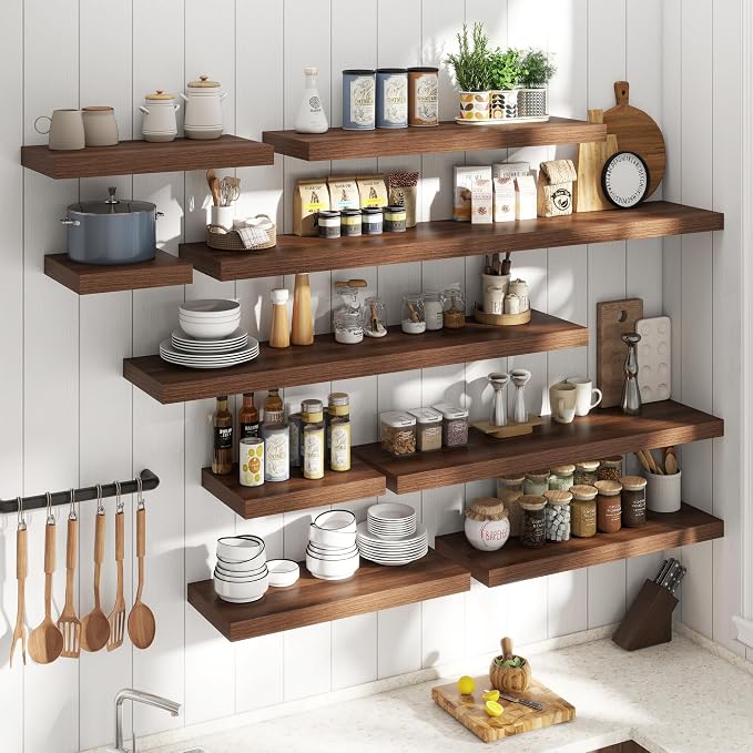 16 Inch Floating Shelves for Wall Set of 2, Easy Install Engineered Wood - Image 7