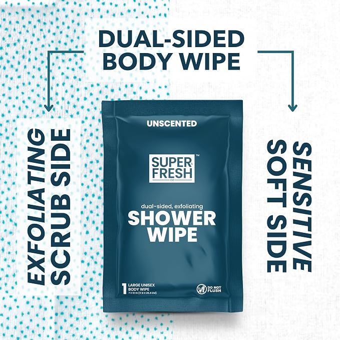 Super Fresh Body Wipes, Large Unscented Shower Wipe - Image 3