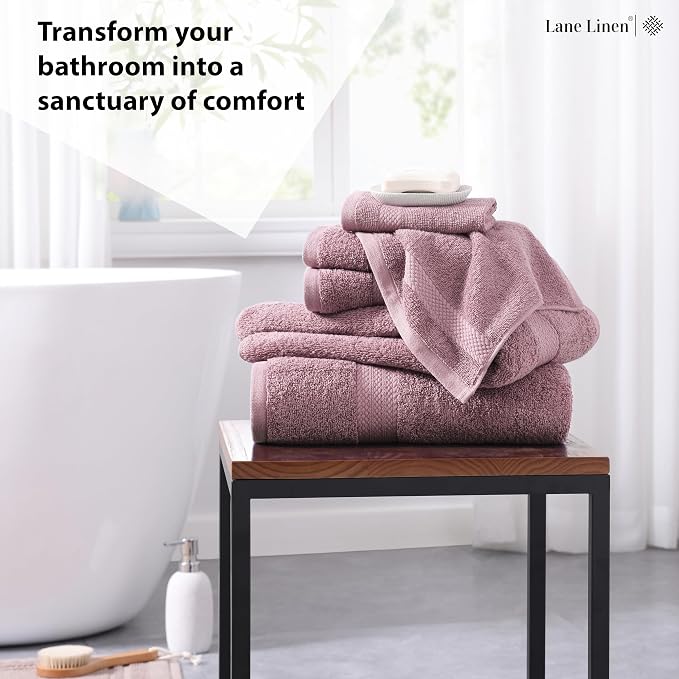 LANE LINEN 100% Mercerized Cotton Bathroom Towel Set - Image 3