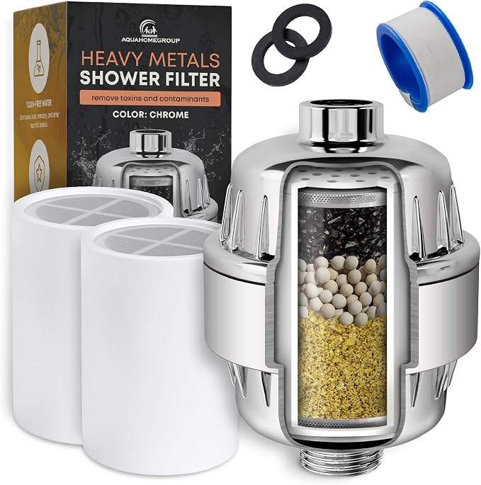 AquaHomeGroup Heavy Metals Shower Filter – Removes Lead, Mercury & Impurities – by Aquahomegroup