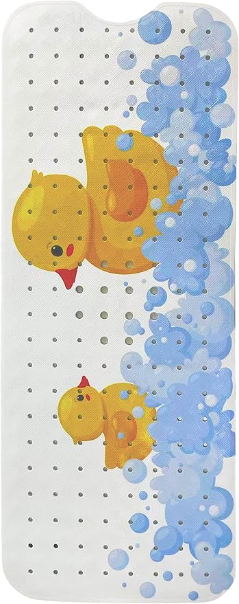 Kids Bath Mat 40x16 – Non-Slip Tub Bathmat Duck Print by ENKOSI