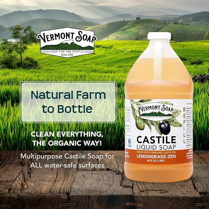 Vermont Castile Lemongrass Zen Soap, Gentle Liquid Soap - Image 3