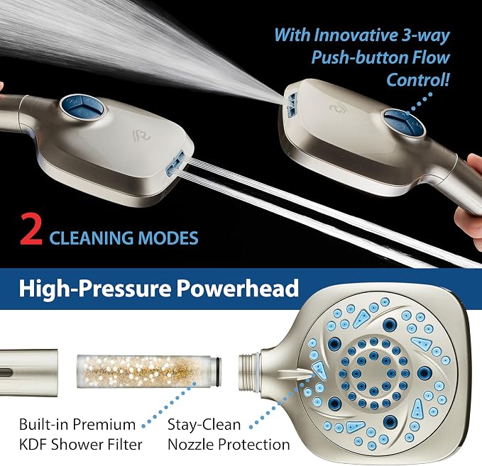 AquaCare High Pressure 10 Spray Mode Filtered Showerhead - Image 5