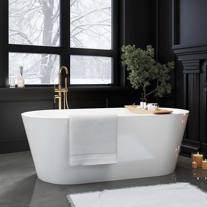 67" Acrylic Freestanding Bathtubs, Stand Alone Tub, Soaking Tubs - Image 9