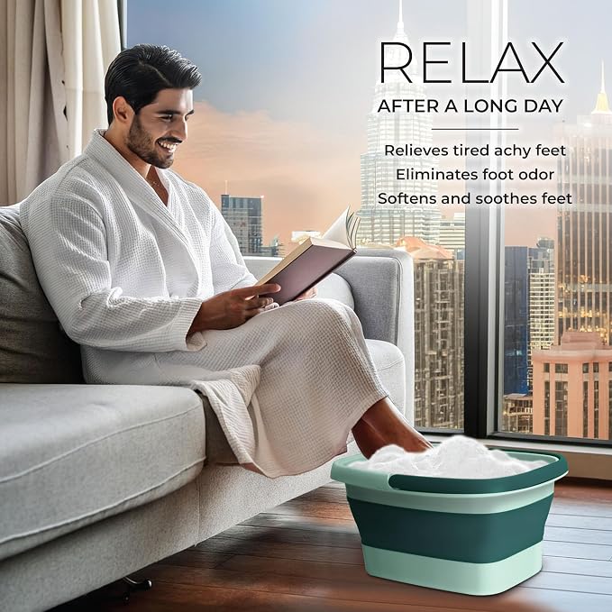 Mantello Collapsible Foot Bath Foot Soaking Tub | Portable Foot Spa Pedicure - Image 5