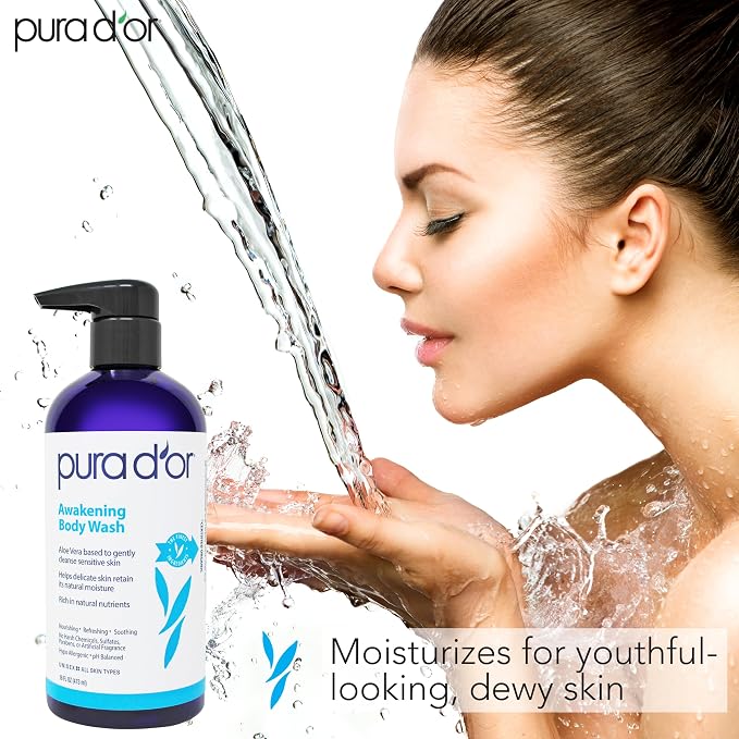 PURA D'OR 16 Oz Awakening Body Wash - Image 4
