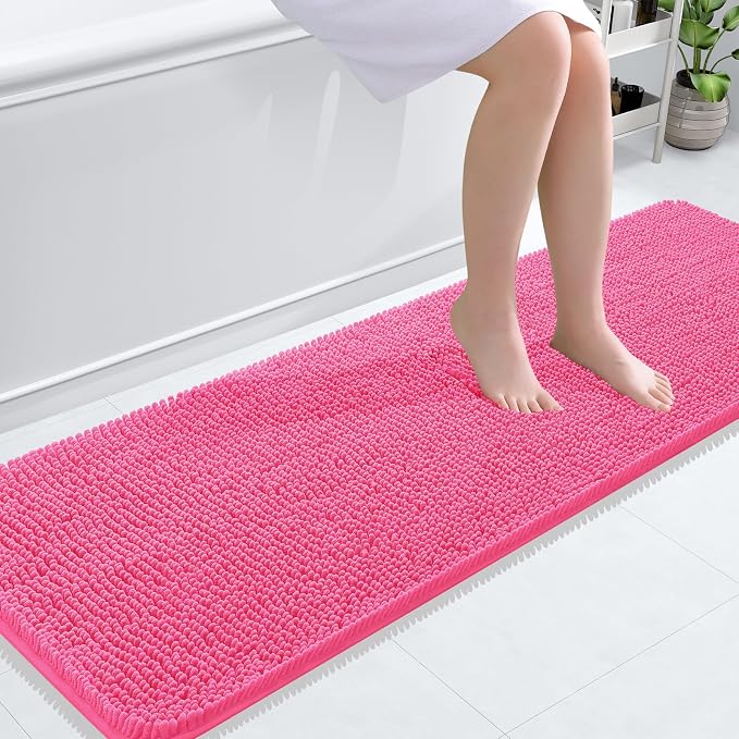 OLANLY Bathroom Rugs 59x20, Extra Soft Absorbent Chenille Bath Rugs, Rubber by OLANLY