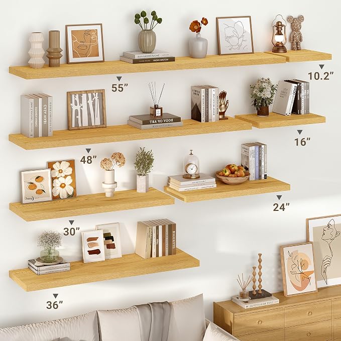 Vivelove 10" Deep Floating Shelves Over Toilet, 10.2" Wall Shelves - Image 4