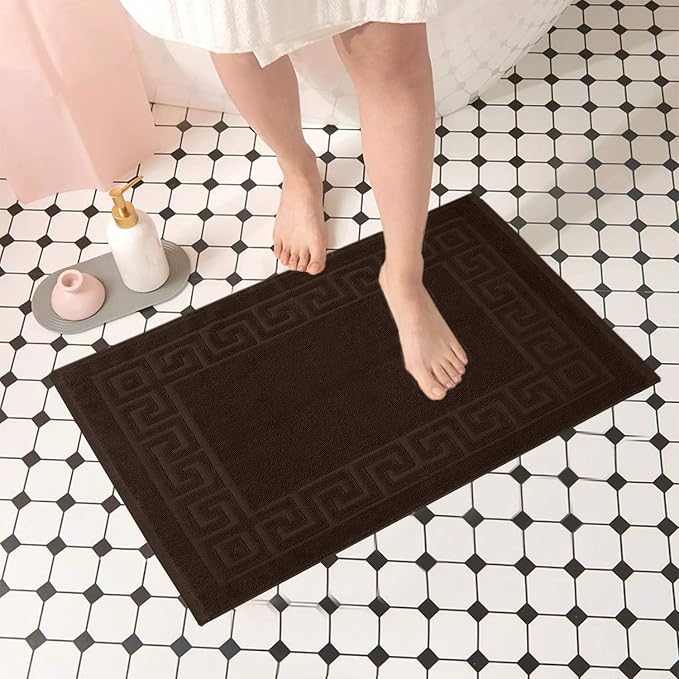 DAN RIVER Greek Cotton Bath Mats Set of 2 – Not a Bathroom Rug, Ultra Soft - Image 2