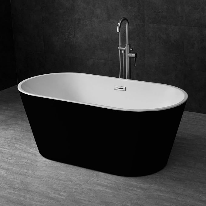 WOODBRIDGE B-1814 59" Acrylic Freestanding Bathtub Contemporary Soaking Tub - Image 3