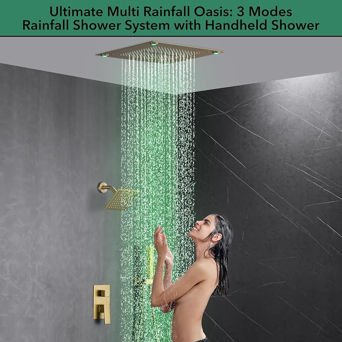 VANFOXLE Shower Faucet Set Brushed Gold Shower System, Shower Faucet - Image 7