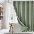 MitoVilla No Hooks Needed Extra Long Shower Curtain Liner Set, Sage Green 86 by MitoVilla