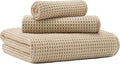 New Microfiber Waffle Bath Towels, 3 Pieces, Fast Drying, Lint Free, Includes by Unknown