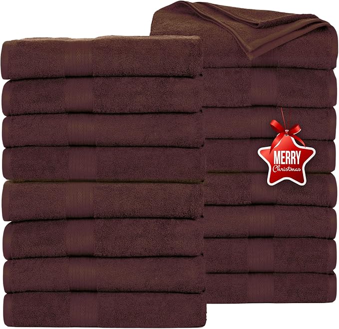 Ample Decor Bath Towels Pack of 16 600 GSM 100% Cotton, Absorbent Soft Premium by AmpleDecor