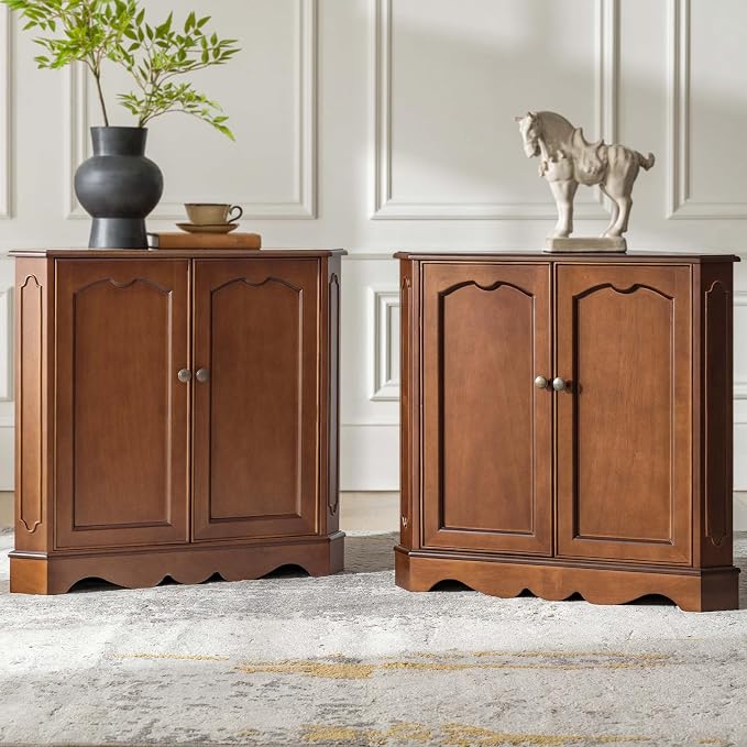 HULALA HOME Traditional Corner Triangle Cabinet, Freestanding Narrow Storage by HULALAHOME