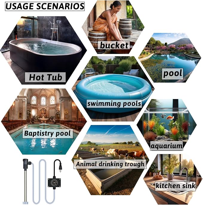 3000W 240V Immersion Water Heater Bathtub & Pool Portable Electric Submersible - Image 7