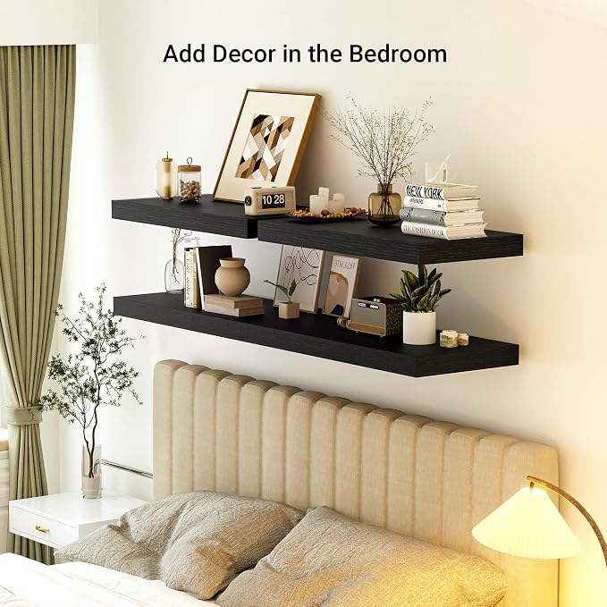 Heimlove 12 Inch Deep Floating Shelves, 55 x 12 inches Long Wall Shelf - Image 6