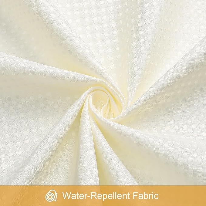 3 in 1 Extra Long Cream Shower Curtain Set-72 W x 84 H, Ivory Waffle and PEVA - Image 7