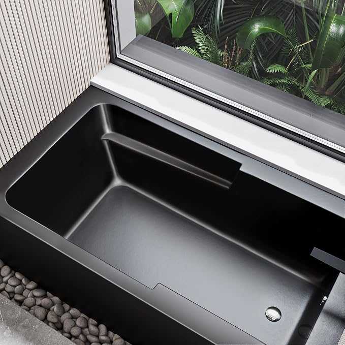 Voltaire 54 in. x 30 in. Acrylic Matte Black, Right-Hand Drain, Apron Bathtub - Image 10