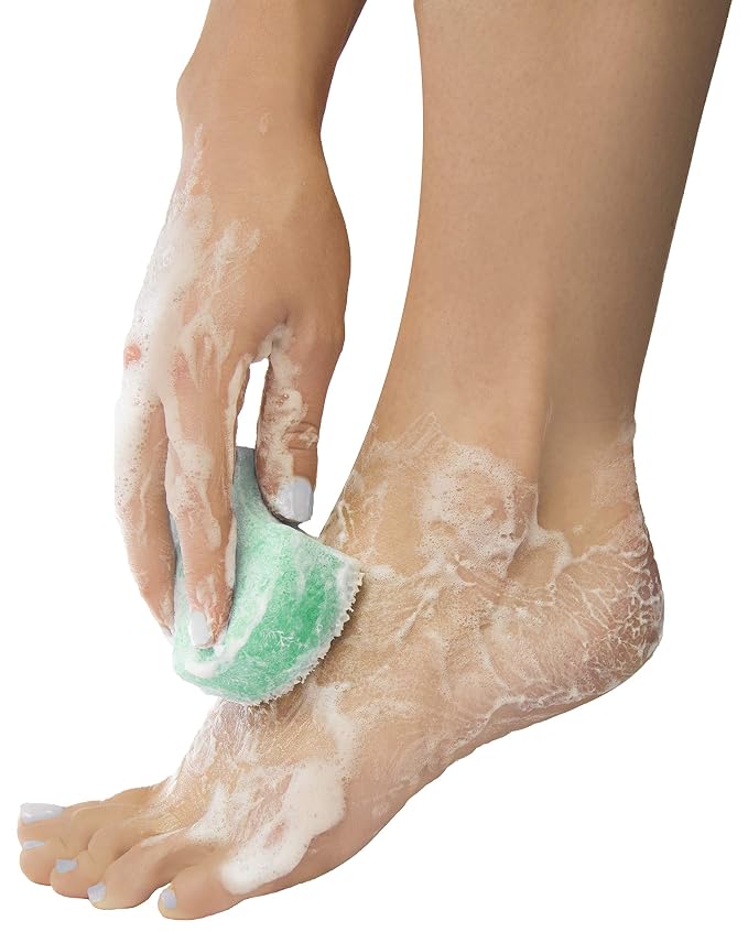 Spongables Pedi Scrub Foot Exfoliating 20+ Wash Sponge, Peppermint and Tea Tree - Image 3