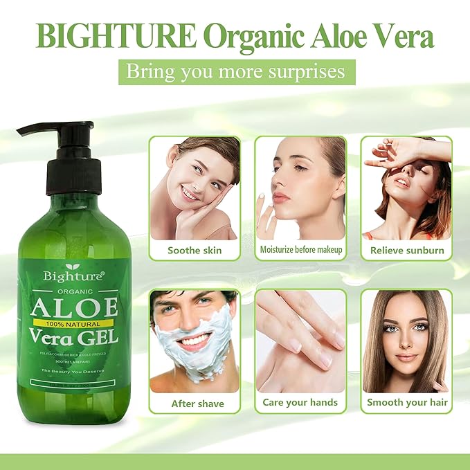 Aloe Vera Gel, 100% Aloe Vera from Freshly Cut Aloe Leaves, Skin Care - Image 4