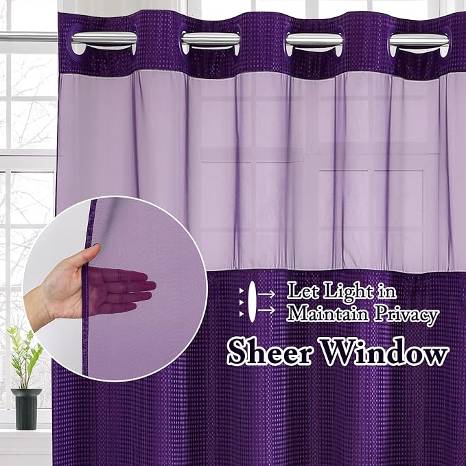 Gibelle No Hook Waffle Weave Shower Curtain - Image 2