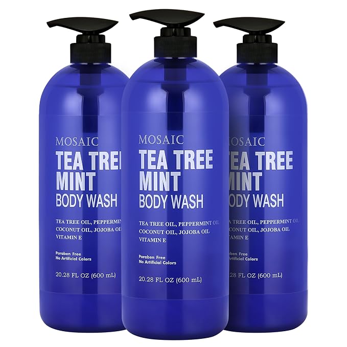 Tea Tree Body Wash with Mint & Shower Gel with Vitamin E by AnatoliaDaphne