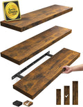 BAYKA Floating Shelves for Wall, 22.5 Inch Rustic Wood Wall Mounted Shelving by BAYKA