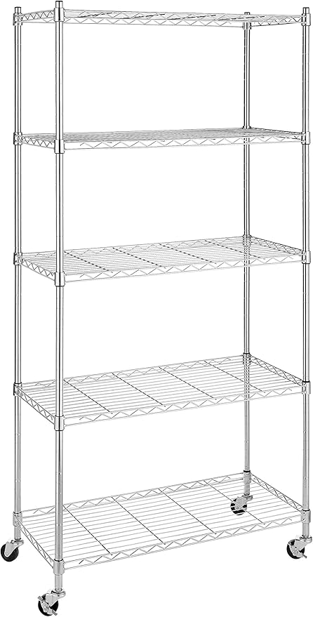 Whitmor 5 Tier Shelving Unit, Adjustable Storage Shelves by Whitmor