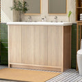 48 Inch Bathroom Vanity with Double Sink, Bathroom Sink Cabinet with 4 Fluted by Umeiga