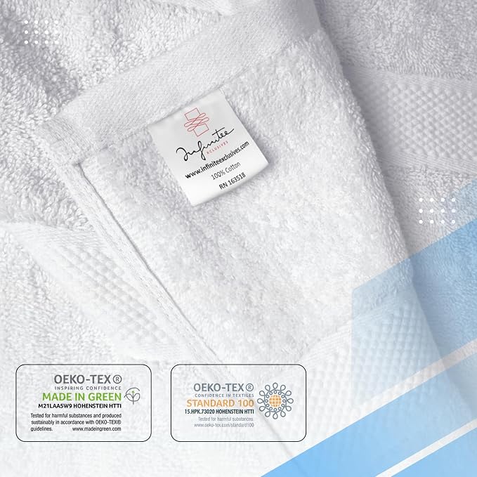 Infinitee Xclusives Luxury 100% Cotton Towel Set – 8 Piece Bathroom Towel Set – - Image 5