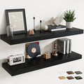 48 Inch Long Floating Shelves for Wall Set of 2, Easy Install Engineered Wood by Marsmiles
