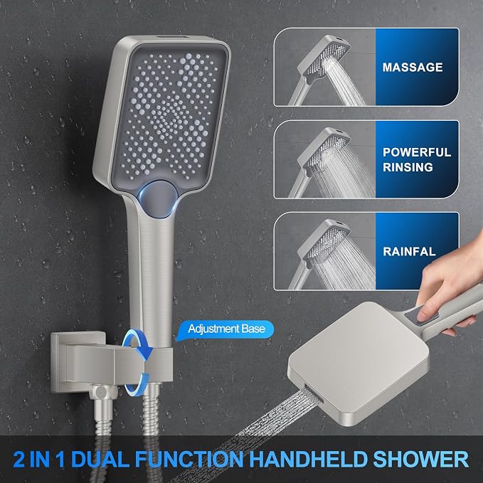 Shower Faucet Set, Brushed Nickel - Image 5