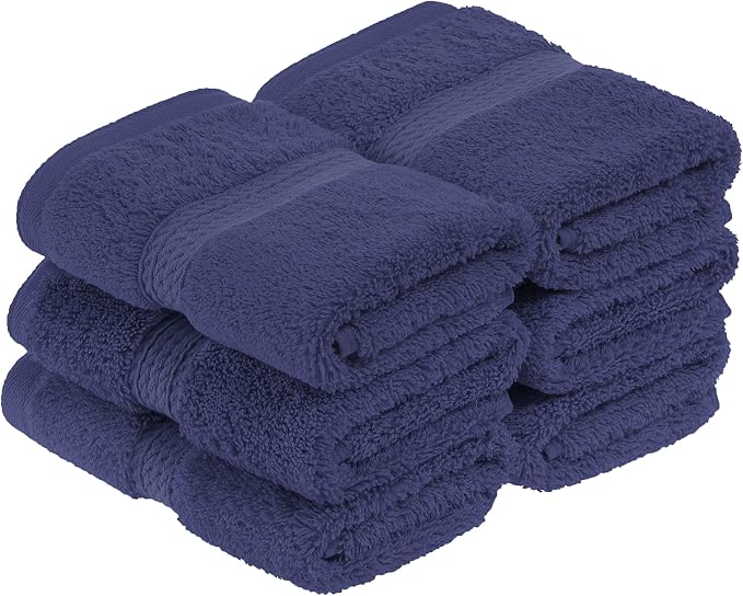 BLUENILEMILLS BNM Egyptian Cotton 6-Piece Towel Set, Includes 6 Face Towels - Image 2