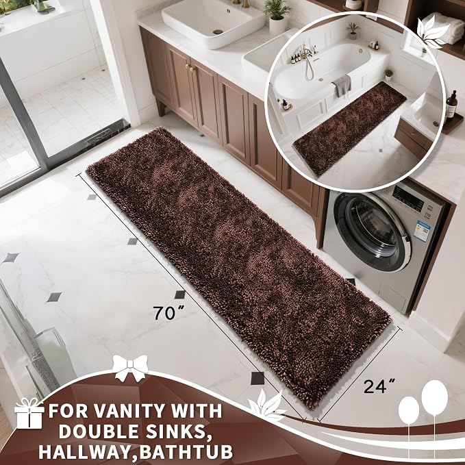 Yimobra Long Bathroom Rugs Runner 70x24 Inch, Extra Thick Soft Absorbent - Image 4