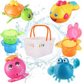 iPlay, iLearn Baby Bath Toys w/ Organizer, Water Squirting Octopus, Wind Up by iPlayiLearnLLC