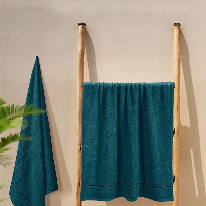 MyOwn Cotton 2 Pack Oversized Bath Towel Set 28x55 inches, Large Bath Towels - Image 5