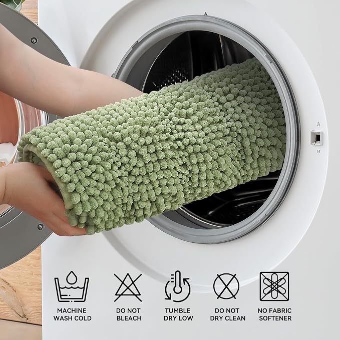 Bcoimo 44"×24" Chenille Bath Mat – Non-Slip - Image 6