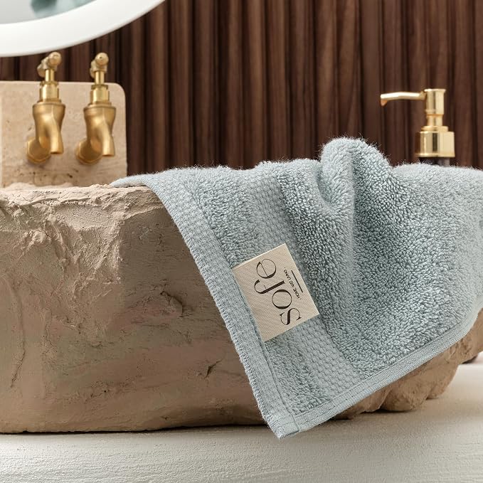 SOFE H&L | Olea Luxury Turkish Cotton Bath Towels Set of 4 : 4 Wash Cloths - Image 3