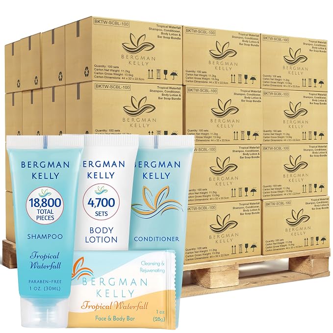 Bergman Kelly - Hotel Toiletries Bundle - Tropical Waterfall, 1 oz each by BERGMANKELLY