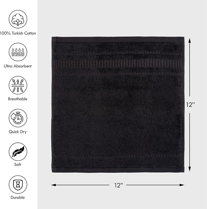 Melissa Linen, 4 Piece Washcloths Set, 100% Turkish Cotton Towels - Image 2