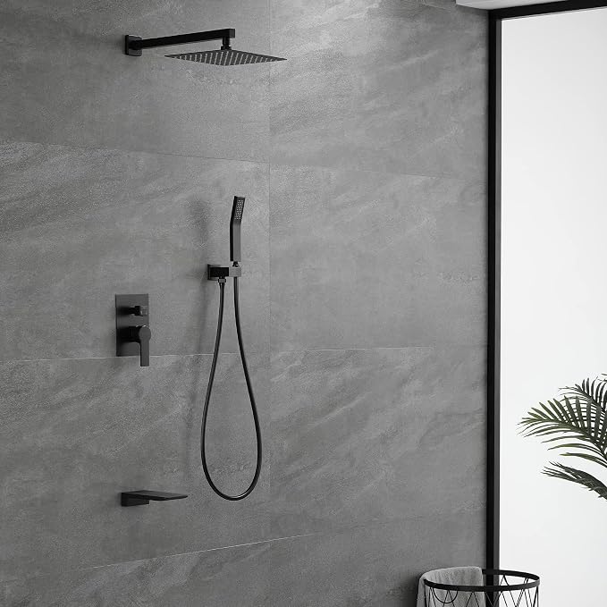 SHAMANDA Shower System with Waterfall Tub Spout and Handheld Shower Head - Image 6