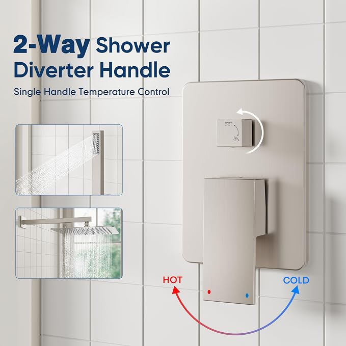 ESNBIA Ceiling Shower System, All Metal Shower Faucet set - Image 7