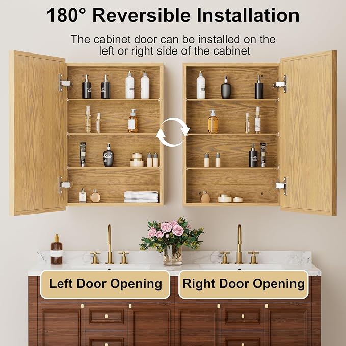 24x30 Inch Wood Medicine Cabinet - Image 6