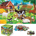 Jumbo Floor Puzzle for Kids, Farm Animals Jigsaw Large Puzzles, 48 Piece Barn by IFLOVE