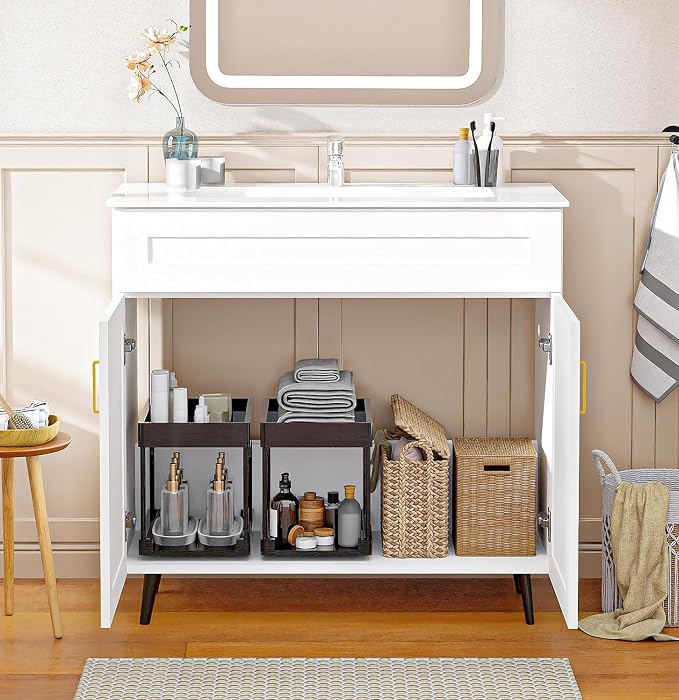 24/30/36IN Bathroom Vanities-Bathroom Sink Cabinet, Equipped Ceramic Sink - Image 4