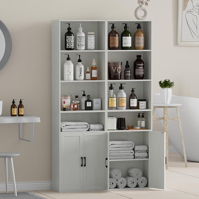 Tall Bathroom Storage Cabinet, Bathroom Floor Cabinet - Image 3